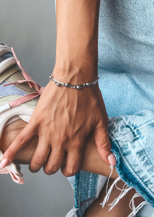 Браслет без вставок Срібло 925° (родій) 550256