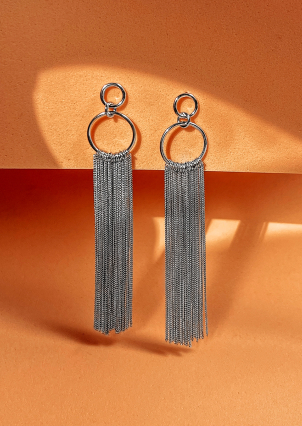 Сережки без вставок Срібло 925° (родій) 957909