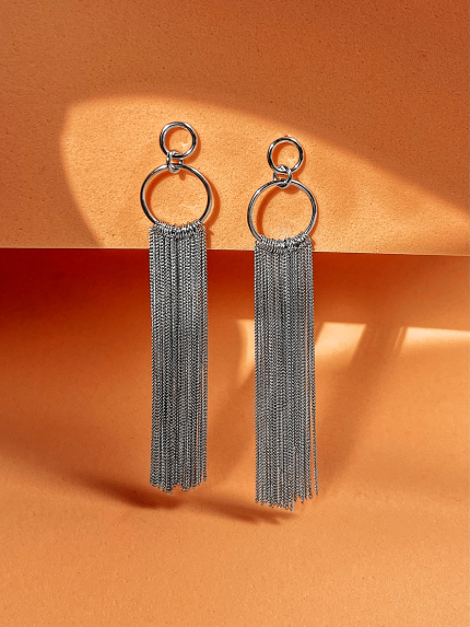 Сережки без вставок Срібло 925° (родій) 957909