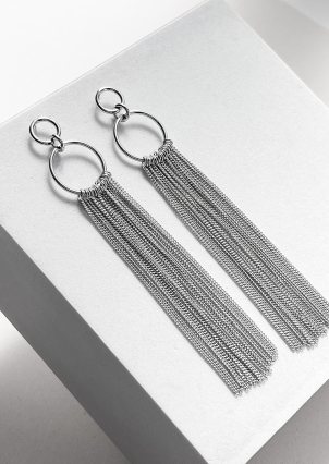 Сережки без вставок Срібло 925° (родій) 957909