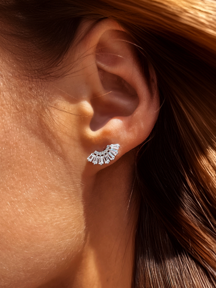 Fianite earrings (AAAAA) Silver 925° (rhodium) 957910