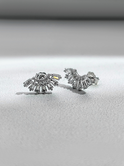 Fianite earrings (AAAAA) Silver 925° (rhodium) 957910