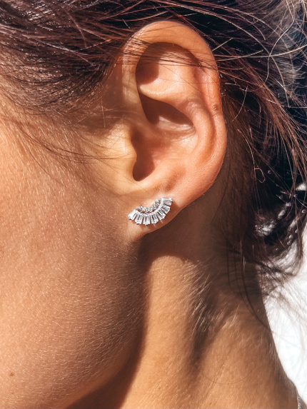 Fianite earrings (AAAAA) Silver 925° (rhodium) 957910