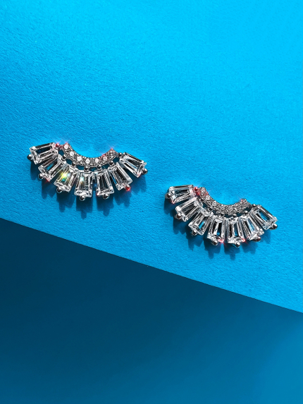 Fianite earrings (AAAAA) Silver 925° (rhodium) 957910