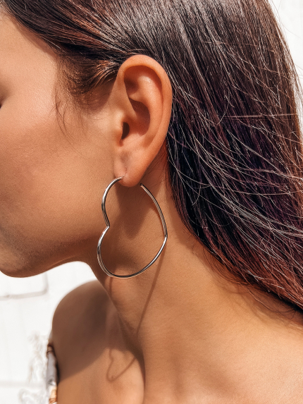 Сережки без вставок Срібло 925° (родій) 957911