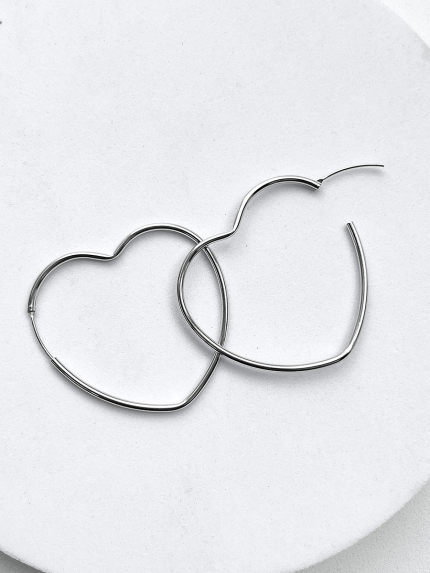 Сережки без вставок Срібло 925° (родій) 957911