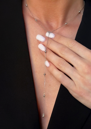 Кольє без вставок Срібло 925° (родій) 957912