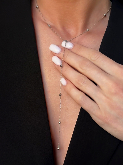 Кольє без вставок Срібло 925° (родій) 957912