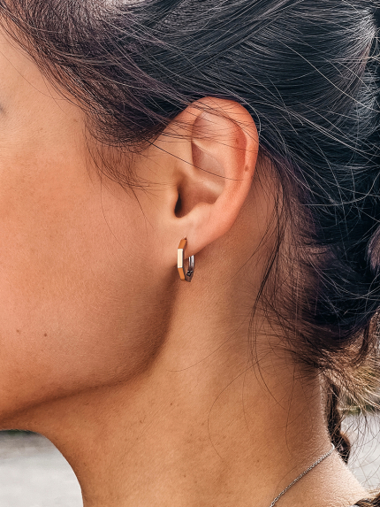 Сережки без вставок Срібло 925° золото 375° 621с