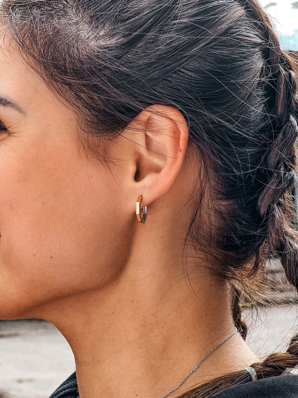 Сережки без вставок Срібло 925° золото 375° 621с