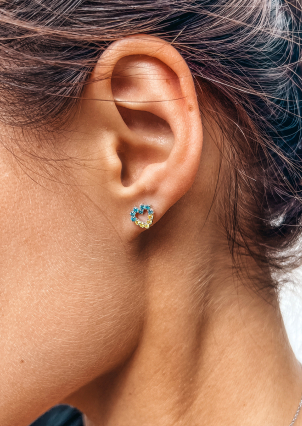 Сережки фіаніт Срібло 925° (родій) 101с