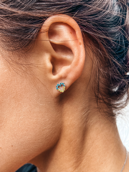 Сережки фіаніт Срібло 925° (родій) 101с