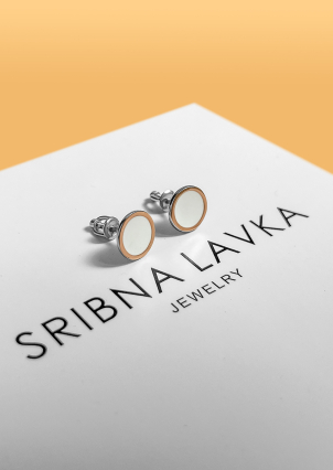 Сережки емаль Срібло 925° золото 375° 100917б