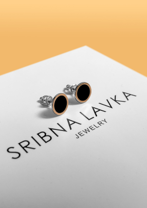 Сережки емаль Срібло 925° золото 375° 100917ч