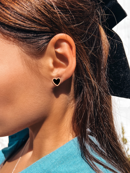 Enamel earrings Silver 925° gold 375° 100757ch