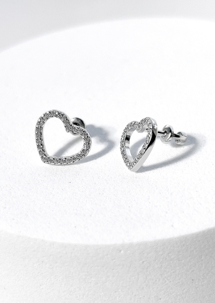 Сережки фіаніт Срібло 925° (родій) 121210