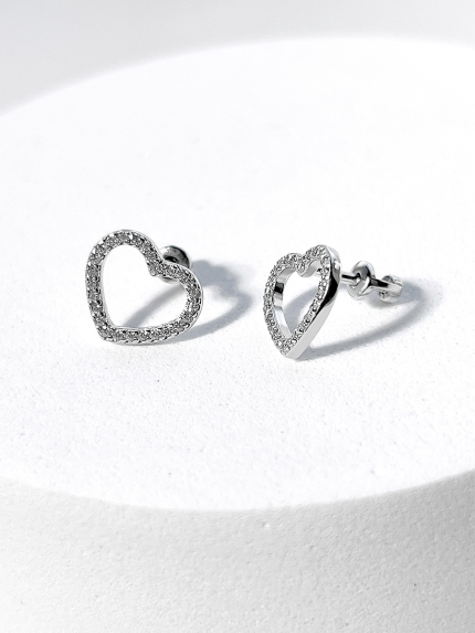 Сережки фіаніт Срібло 925° (родій) 121210