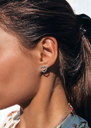 Сережки фіаніт Срібло 925° (родій) 121210