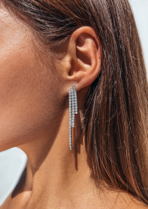 Сережки Фіаніт (5А) Срібло 925° (родій) 110189