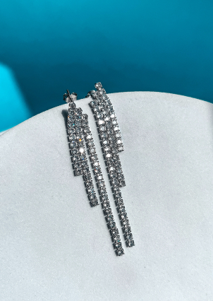 Сережки Фіаніт (5А) Срібло 925° (родій) 110189