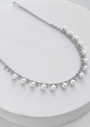 Кольє перлина Срібло 925° (родій) ZGPN37P