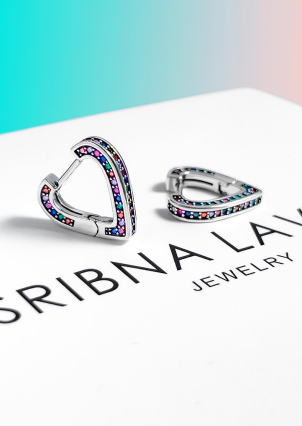 Сережки фіаніт Срібло 925° (родій) 957938