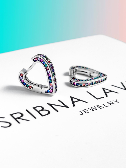 Сережки фіаніт Срібло 925° (родій) 957938