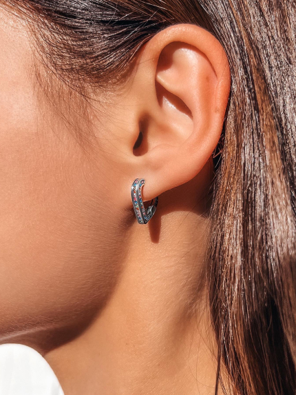 Сережки фіаніт Срібло 925° (родій) 957938