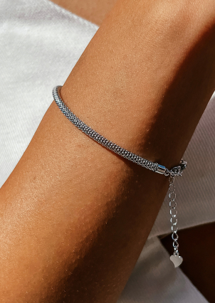 Браслет без вставок Срібло 925° (родій) GZB204P