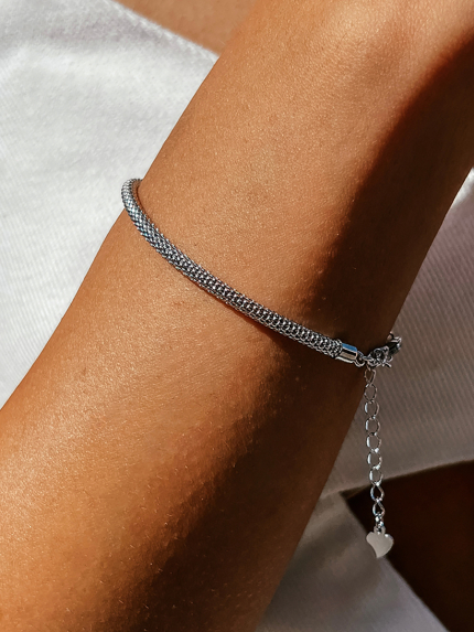 Браслет без вставок Срібло 925° (родій) GZB204P