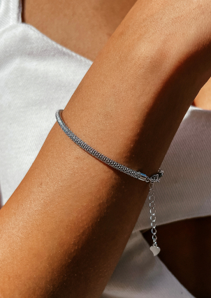 Браслет без вставок Срібло 925° (родій) GZB204P