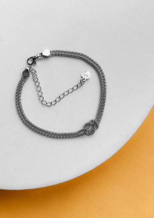 Браслет без вставок Срібло 925° (родій) GZB203P