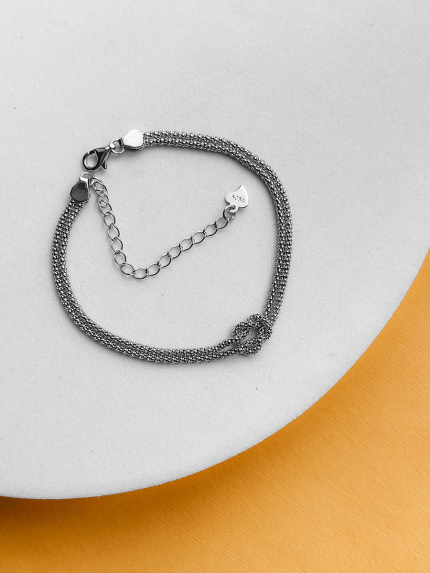 Браслет без вставок Срібло 925° (родій) GZB203P