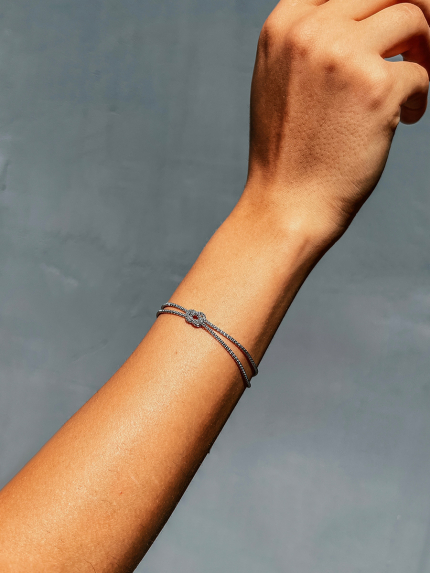 Браслет без вставок Срібло 925° (родій) GZB203P