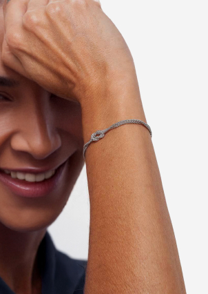 Браслет без вставок Срібло 925° (родій) GZB203P