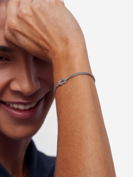 Браслет без вставок Срібло 925° (родій) GZB203P