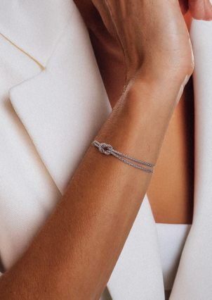 Браслет без вставок Срібло 925° (родій) GZB203P