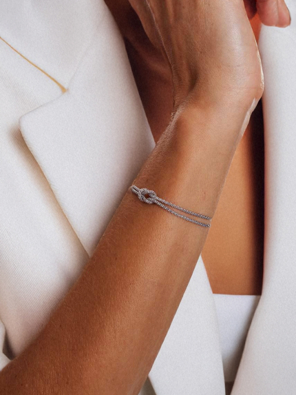 Браслет без вставок Срібло 925° (родій) GZB203P