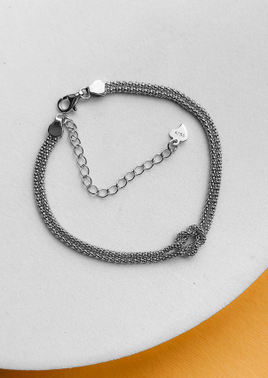 Браслет без вставок Срібло 925° (родій) GZB203P