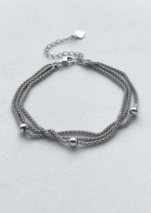 Браслет без вставок Срібло 925° (родій) GZB202P