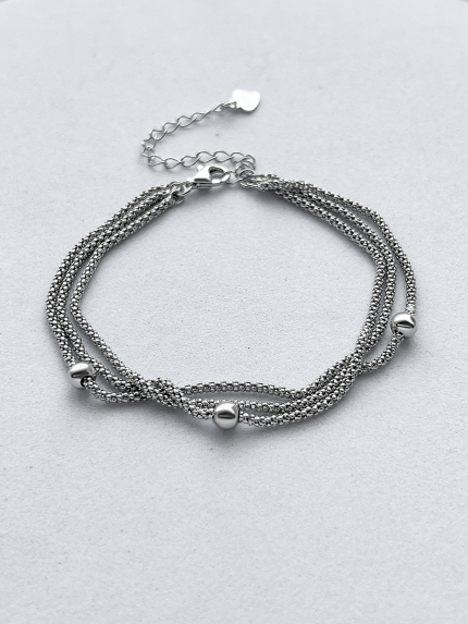 Браслет без вставок Срібло 925° (родій) GZB202P