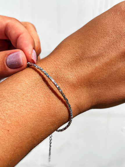 Браслет без вставок Срібло 925° (родій) GZB209P