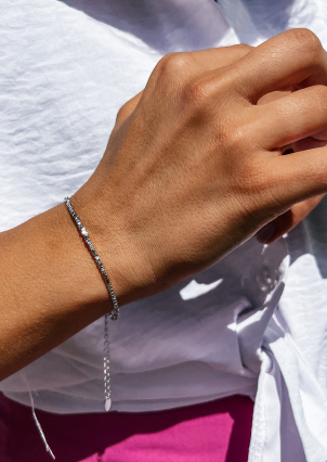 Браслет без вставок Срібло 925° (родій) GZB209P