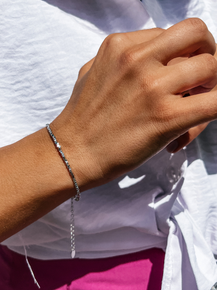 Браслет без вставок Срібло 925° (родій) GZB209P