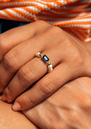 Каблучка перлина Срібло 925° (позолота) GZR91B