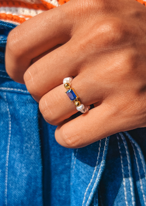 Каблучка перлина Срібло 925° (позолота) GZR91B