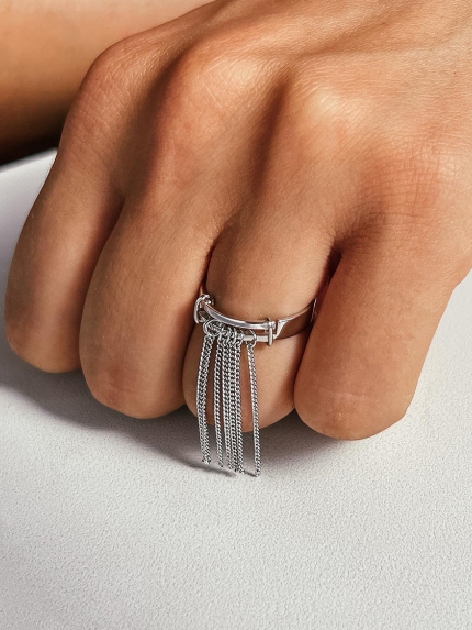 Каблучка без вставок Срібло 925° (родій) GSR517P