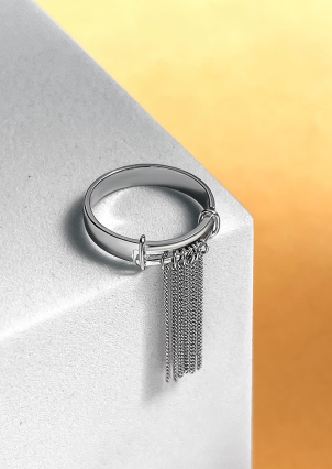 Каблучка без вставок Срібло 925° (родій) GSR517P