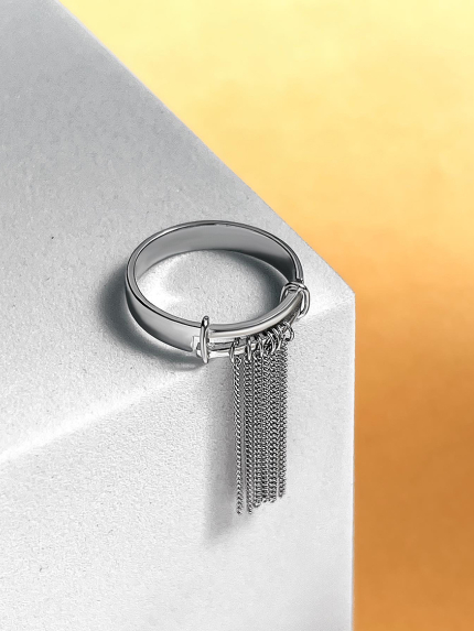 Каблучка без вставок Срібло 925° (родій) GSR517P