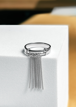 Каблучка без вставок Срібло 925° (родій) GSR517P